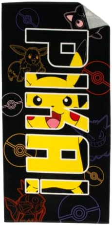 Franco Gyűjtők Pokémon Pikachu Anime Szuper Puha Pamut Fürdő/Uszoda/Strand Törölköző, 60 x 30, (a Hivatalos Engedéllyel rendelkező