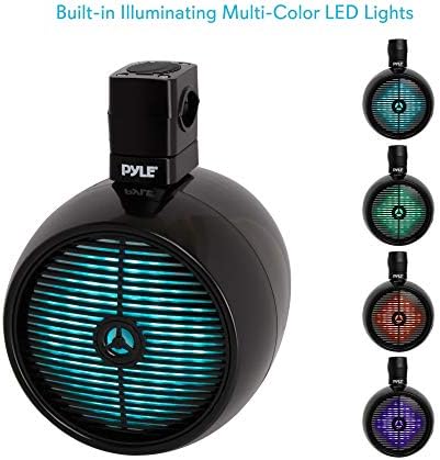 Pyle Tengeri Hangszóró - 8 Hüvelyk Vízálló IP44 Névleges Wakeboard Torony, időjárásálló Kültéri Audio Sztereó Hang Rendszer, Beépített LED