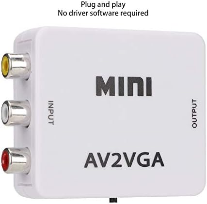 plplaaoo Vga Átalakító ,Av-Vga Adapter Kompozit-Vga Adapter,480P Mini Kompozit AV-VGA Adapter, TV Set Top Box Audio Video Converter