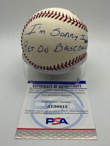 Pete Rose Sajnálom, Fogadok, hogy a Baseball Aláírt Autogramot OMLB Baseball PSA DNS *13 - Dedikált Baseball
