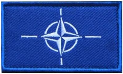 A NATO Zászló Hímzés, Javítás Backer Hook & Hurok Morál Foltok Taktikai Katonai Jelvény