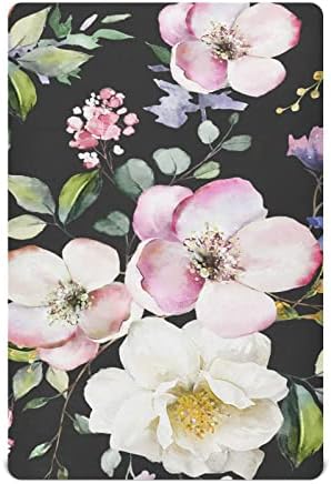ALAZA cseresznyevirág Rózsa Virág Virágos regisztrálni Ellátott Mózeskosár Lap a Fiúk Baba Lányok Kisgyermek, Standard Méret 52 x 28 inch