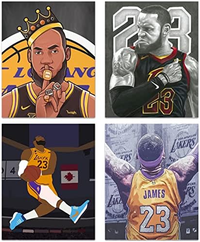 Király Lebron James Wall Művészi Nyomatok, Lakers Kosárlabda Sport Szupersztár Téma Vászon Plakátok, Sport Inspiráló Plakátok
