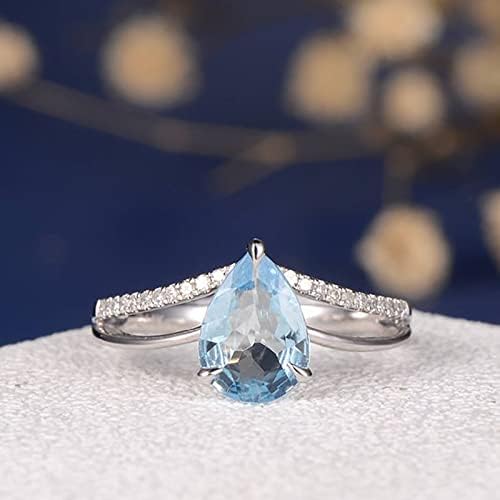 Ujj Gyűrű a Nők, Gyönyörű gyémántgyűrűt Elegáns Strasszos Ígéret Gyűrű, Ékszerek, Divat Kék Cirkon Gyűrűk a Nők Egymásra Gyűrűk