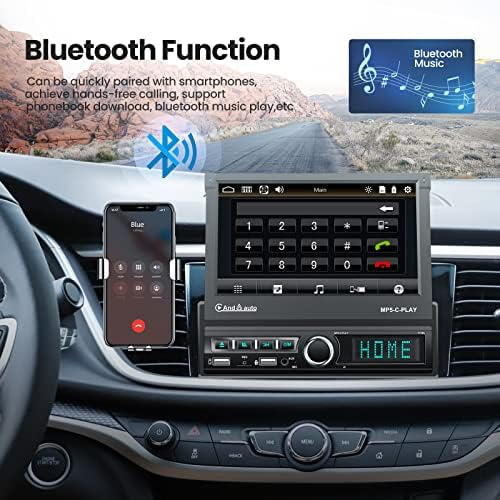 Egységes Din kihajtható érintőképernyő Autó Sztereó Apple Carplay, Android Auto, 1 Din Rádió támogatnia kell a Bluetooth Tükör
