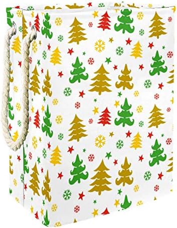 Inhomer Aranyos Karácsonyi Háttér 300D Oxford PVC, Vízálló Szennyestartót Nagy Kosárban a Takaró Ruházat, Játékok Hálószoba