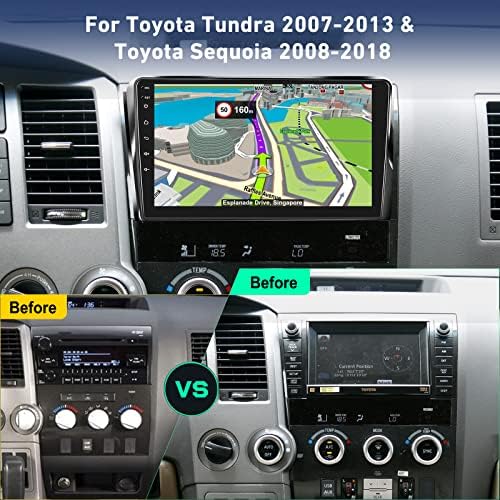 Autórádió Toyota Tundra 2007-2013 & Sequoia 2008-2018, [1G+16G] 10.1 hüvelyk Android, Érintőképernyős, Sztereó, Apple Carplay/Android