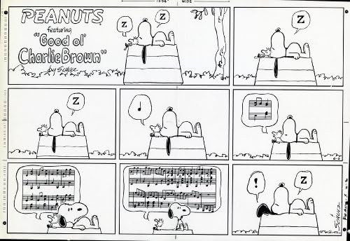 Peanuts Képregény Charles Schulz - EREDETI VASÁRNAP PHOTOSTAT PRINT - június 6-án, 1971 - Snoopy s Woodstock gyönyörködtető, a Z!