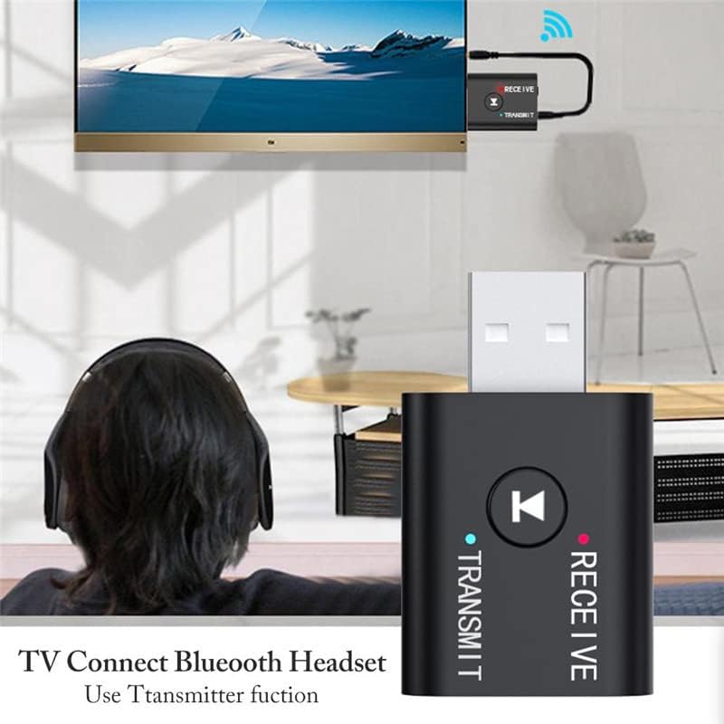 Bluetooth 5.0 2in1 Adó-Vevő Konverter, Autós Vezeték nélküli Audio Adapter USB, 3,5 mm-es Aux TV, Otthoni Hifi, Autó Sztereó,