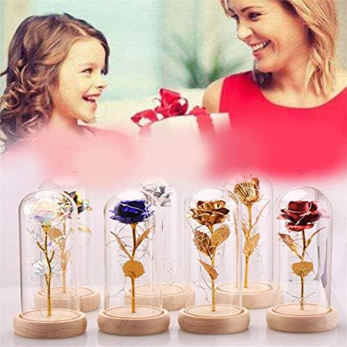 PRETYZOOM Rose Üveg Búra Fények Fa Alap lakberendezés Húsvéti Buli, Esküvő, Évforduló, Anyák Napja (Ezüst+Arany)