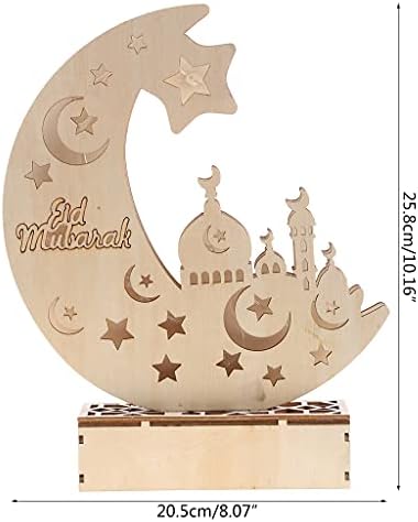 Fa Hold LED Eid Mubarak Ramadan DIY Muszlim Iszlám Eid Dekoráció WoodenMoon LED Eid Mubarak Ramadan LED DIY Muszlim Iszlám