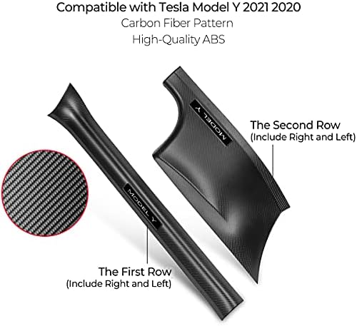 BMZX Tesla Model Y Ajtó Küszöb Protector Szénszálas Ajtó Küszöb Papucs Lemez Őr Szett (4) Szereplő Első Hátsó Ajtó Küszöb ...