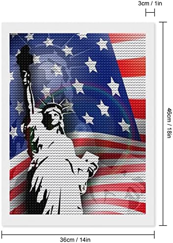 Amerikai Zászló, A Szabadság-Szobor Gyémánt Art Festmény Kör Teljes Fúró Kép a Falon Haza Hálószoba Dekoráció (Whithout Keret)