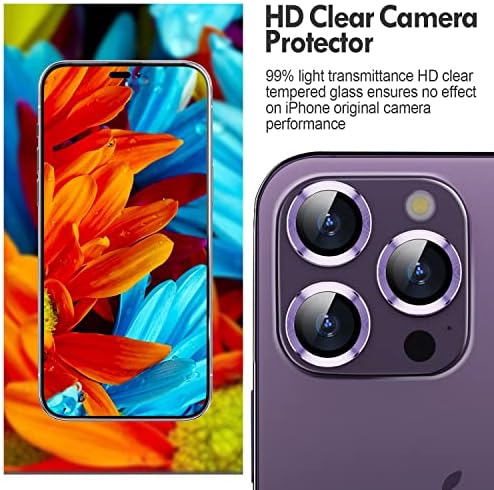 Xfilm Kamera Lencséjét Védő iPhone 14 Pro/iPhone 14 Pro Max, Erős Adszorpciós 9H Keménységű Edzett Üveg Kamera képernyővédő fólia Egyedi Fém