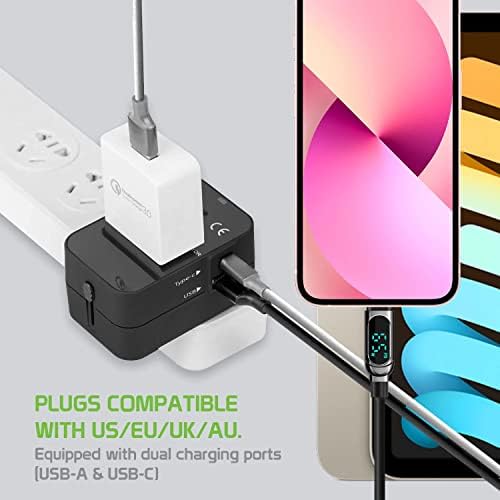 Utazási USB Plus Nemzetközi Adapter Kompatibilis a Samsung SM-G9250 a Világszerte Teljesítmény, 3 USB-Eszközök c típus, USB-A