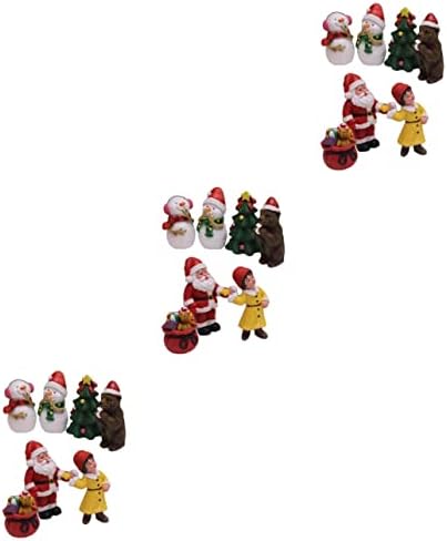 ABOOFAN 3 Szett, Karácsonyi Díszek, Dísz, asztali Díszek Mini Hógömb beköszöntött a Tél Táj Hóember Figura Miniatűr Mikulás Szobrok Hógömb