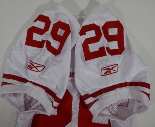 2010-ben a San Francisco 49ers DeShawn Wynn 29 Játék Kiadott Fehér Jersey DP06184 - Aláíratlan NFL Játék Használt Mezek