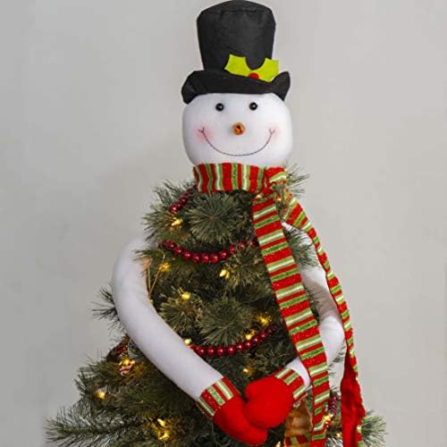 Ornativity Hóember, karácsonyfa Ölelkezős - Karácsonyi Ünnepi Fa Tetején Téli Hó Ember Topper Dísz Dekoráció karácsonyfára