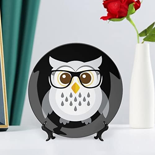 Aranyos OwlCustom Fotó porcelán Díszítő Lemez Személyiség Kerámia Tányér Mesterségek, a Nők, Férfiak, Ajándékok, Display Állvány