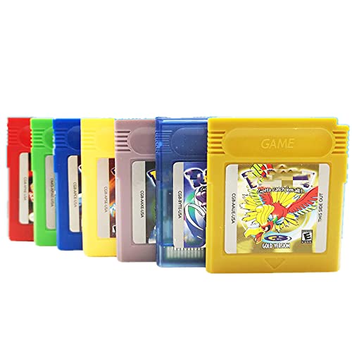 2023 Megerősített Pokeemon Gameboy Color Játékok Patron Gyűjtemény 7-Csomag (Zöld, Kék, Piros, Sárga, Arany, Kristály, Ezüst) a