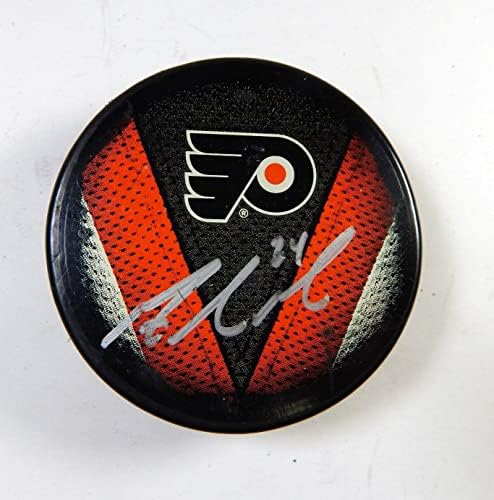 Matt Olvasni, 24 írta Alá Philadelphia Flyers NHL Jégkorong Auto Sport Integritás 3 - Dedikált NHL Korong