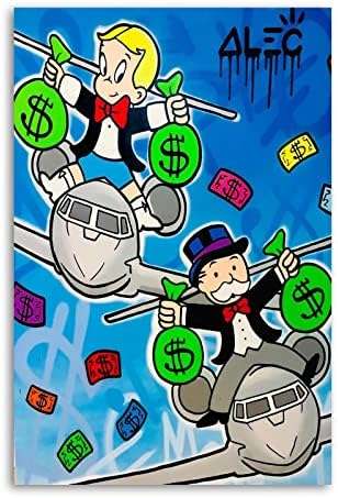 EWM ALEC Monopolys Jet Lovasok Poszter Díszítő Festés Vászon Wall Art Nappali Plakátok Hálószoba Festés 16x24inch(40x60cm)