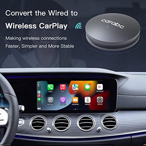 CARABC Vezeték nélküli CarPlay Adapter Gyári Vezetékes CarPlay, Online Frissítés Plug & Play 5 ghz-es WiFi, Apple Vezeték nélküli CarPlay