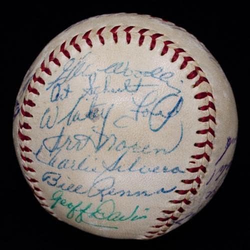 1953 NY Yankees WSC Csapat Aláírt OAL Baseball (21 szigma) Mickey Mantle SZÖVETSÉG LOA - Dedikált Baseball