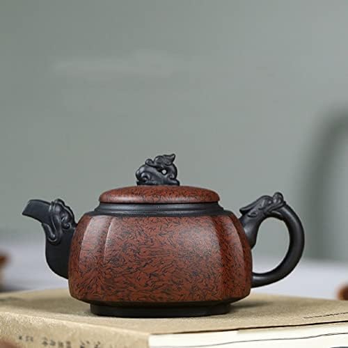 WIONC Agyag Kvartett Sárkány Teáskanna Zisha Teáskanna Kézzel készített Pot Kung-fu Teaware Lila Agyag Drinkware