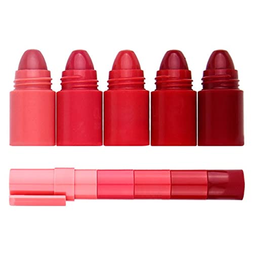 WGUST Pigment a Szájfény 5 Színben Népszerű Rúzs Vízálló Tinta Szájfény Nagy hatású Lipcolor Hidratáló Krém Formula Lip Care-Ajak Alap,