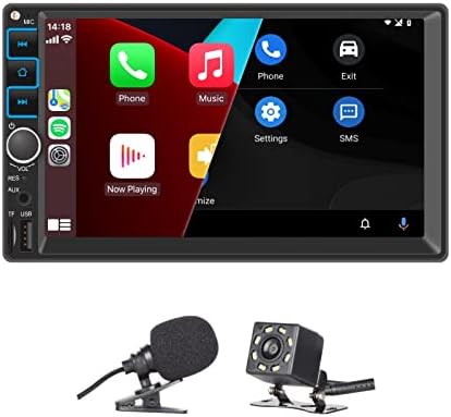 Dupla din autórádió Kompatibilis Carplay/Android Auto, 7 hüvelykes Érintőképernyő Autó Sztereó Bluetooth/Mirror Link/kihangosított