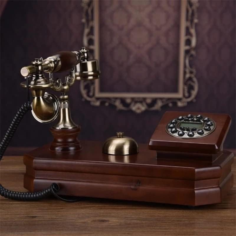 ZSEDP Antik Vezetékes Telefon Régimódi Mechanikus Bell Lelkipásztori Retro Home Office Tömör Fa Vezetékes Telefon (Szín