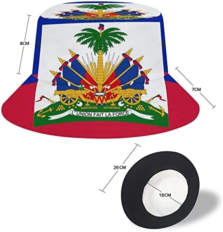 Haiti Zászló Férfi Női Vödör Kalap Nyári Vakáció Utazási Strand Kalap Pakolható Könnyű Kerti Kalap
