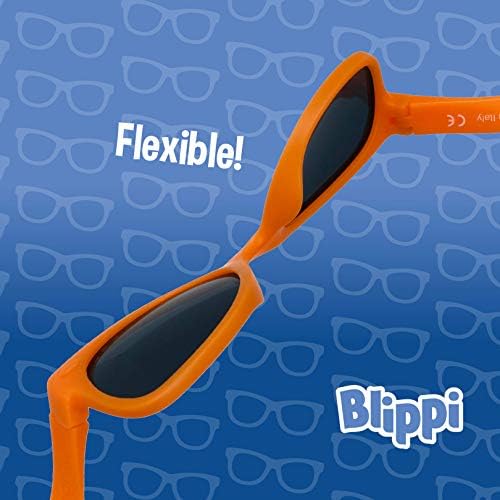 Blippi Tükrös Napszemüveg - Hajlítható, Polarizált, Narancssárga Szemüveget a Gyermekek Kék Tükrös Lencse
