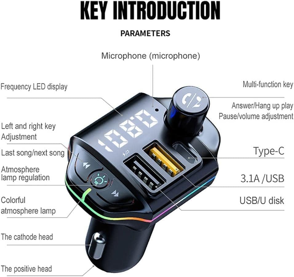 Bluetooth FM Transmitter: kihangosított Hívás Vezeték nélküli Autós Adapter a PD 20W & Max3.1 USB Töltő kihangosított Hang Navigációs Funkció