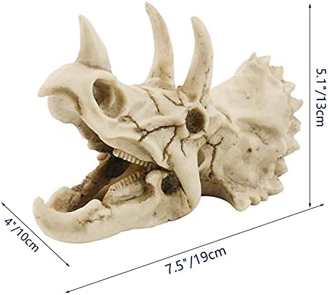 PetierWeit Gyanta Triceratops Koponya Dekoráció, Akvárium Dinoszaurusz Díszek Hüllő Menedéket Mesterséges Dinoszaurusz Rejtekhely