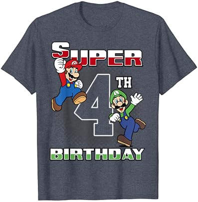 Super Mario And Luigi Szuper Szülinapi 4. Születésnapi Portré Póló