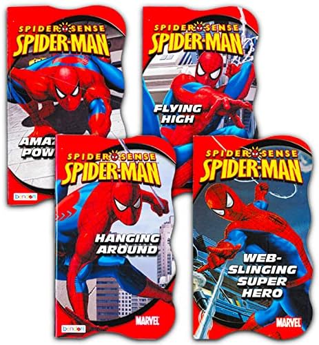 Marvel Spiderman Testület Könyv Set - Csomag 4 Csodálatos Pókember Szuperhős Testület Könyvek a Fiúk, Lányok (Pókember Olvasni