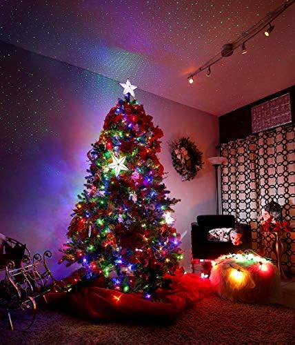 BlissLights Ragyogó Csillag karácsonyfa Topper - Színes LED Égő Mutatják, Dekoráció, Beltéri Ünnep Projektor Világítás