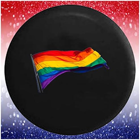 Nagy Pótkerék Fedél Meleg Büszkeség LMBT Hullámzó Zászló Fekete 35 Inch