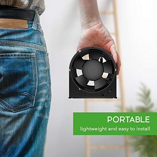 iPower 6 Hüvelyk Kipufogó Inline Axiális Ventilátor Vezetékeken Szellőztető Elszívó Alumínium, Fekete