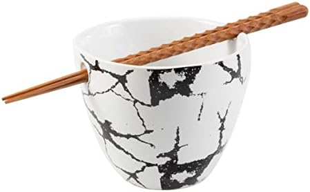 Neaylfe Ramen Tál Pálcika Ramen Tésztás Tál Kerámia Étkészlet Meghatározott Japán Noodle Bowl Ramen Tálak Mikrózható Rizs Leves Kerámia