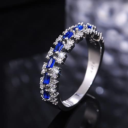 Műanyag Vaskos Eljegyzési Gyűrűk Kerek Vágott Zircons Nők Esküvői Gyűrű, Ékszerek, Gyűrűk, Nő Gyémánt Női Gyűrű (Kék, 8)