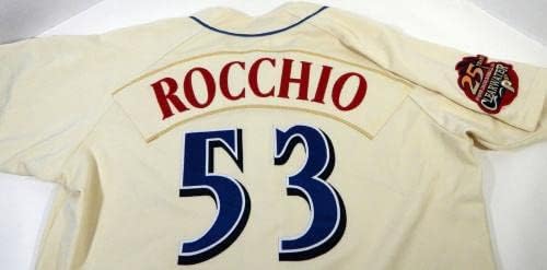 2009 Clearwater Kivételével Joe Rocchio 53 Játék Használt Krém Jersey 25 Javítás 48 2 - Játék Használt MLB Mezek