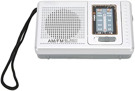 Mini Rádió AM FM Rádió elemes Beépített Hangszóró, Hordozható, Zsebben Rádiós Kültéri Utazási Ezüst Szürke