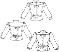 Folkwear Gibson Lány Blúz 205 Magas Gallér, Női Póló, Felső 1900-as Szaporodási Varrás Pattern (Minta Csak) folkwear205