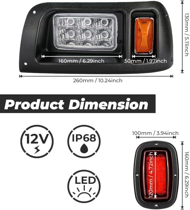 kemimoto DS LED Készlet Kompatibilis a Klub Autó DS, Utca jogi light kit LED Fényszóró Készlet & hátsó Lámpa Készlet Gas & Electric