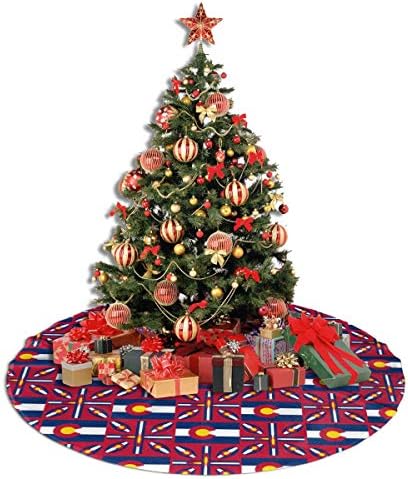 LVeShop Colorado-Zászló Karácsonyfa Szoknya Luxus Kerek Beltéri Kültéri Lábtörlő Rusztikus Karácsonyfa Ünnepi Dekoráció（30/36/48