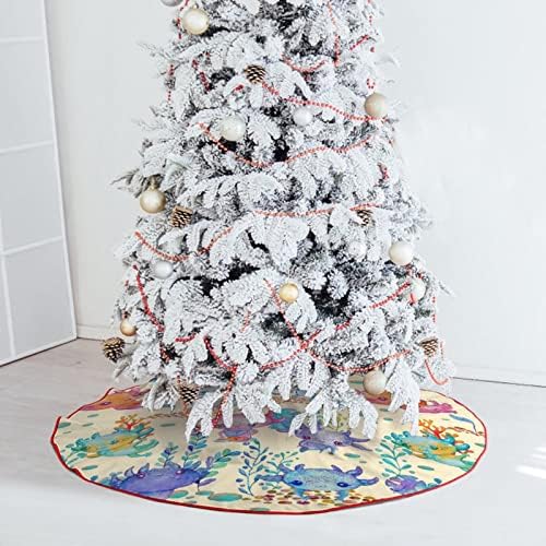 Akvarell Aranyos Axolotl karácsonyfa Szoknya Puha karácsonyfa Mat Karácsonyi Dísz az Ünnepi Buli Itthon 30x30