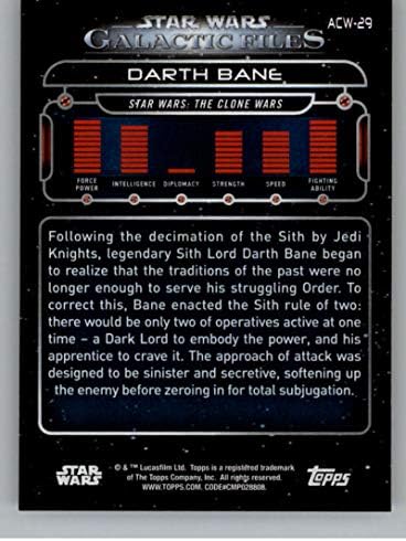 2018 Topps Star Wars Galactic Fájlok Kék ACW-29 Darth Bane Hivatalos Non-Sport Kereskedelmi Kártya NM-es, vagy Jobb Conditon